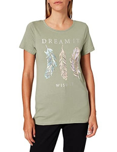 Футболка ONLKITA LIFE FEATHER S/S T-SHIRT CS JRS 15248950-Shadow ONLY M Фісташковий 15248950-SHADOW-PRINT:DRE