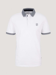 Поло basic polo with chest embro 1030625XX1020000 Tom Tailor XL Білий 1030625XX1020000