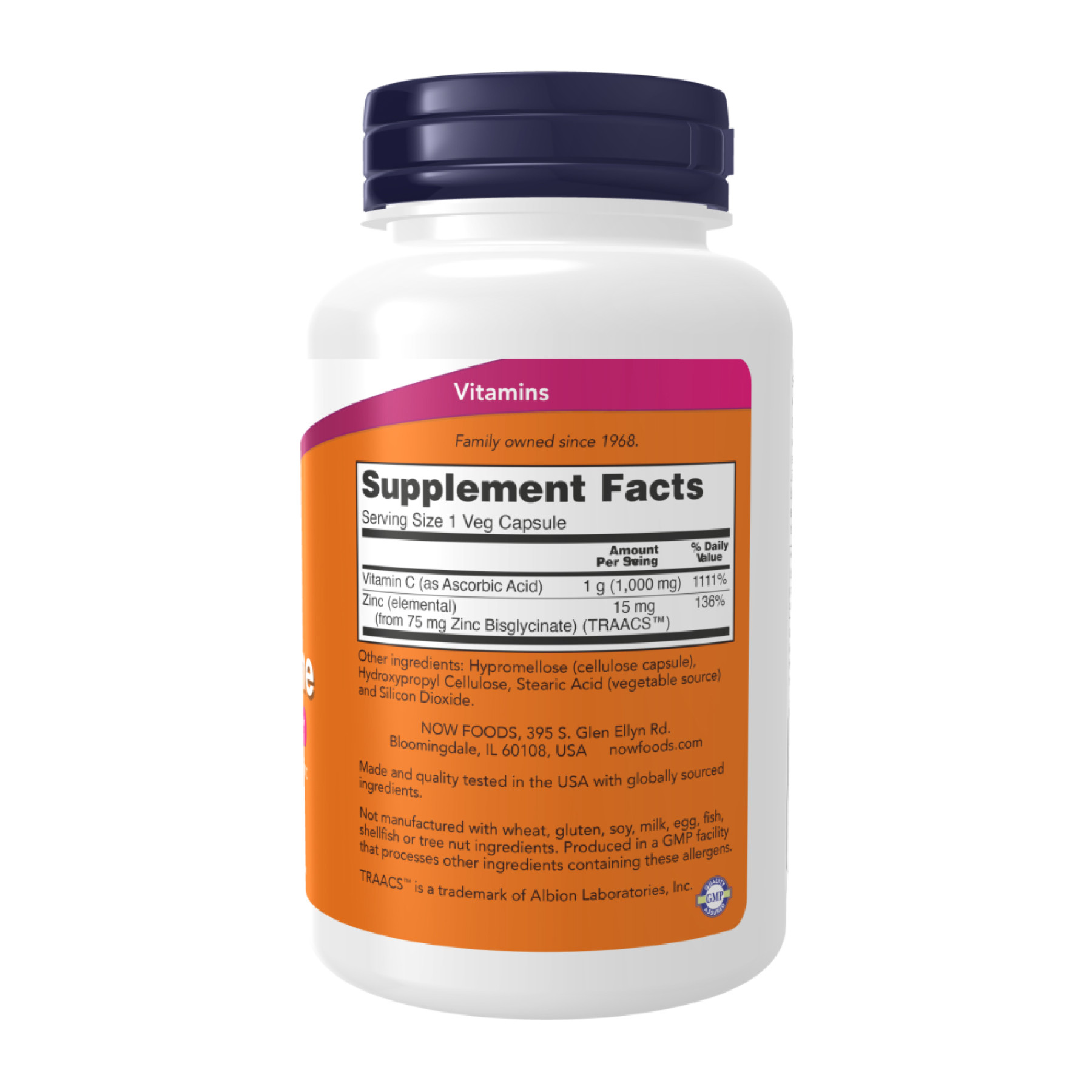 Капсули Now Foods C-1000 Zinc Immune - 180 vcaps 2023-10-3094
