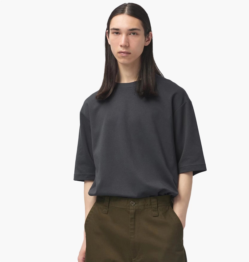 Футболка унісекс Uniqlo Airism Cotton Oversized Crew Neck Half-Sleeve T-Shirt Grey 465185-07 XL 465185-07