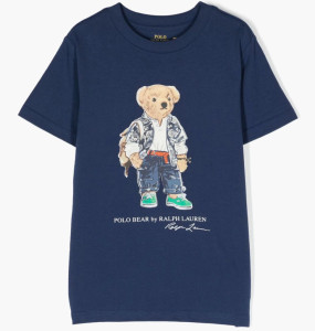 Футболка Ralph Lauren Kids Bear-motif cotton T-shirt BLUE 323853828018