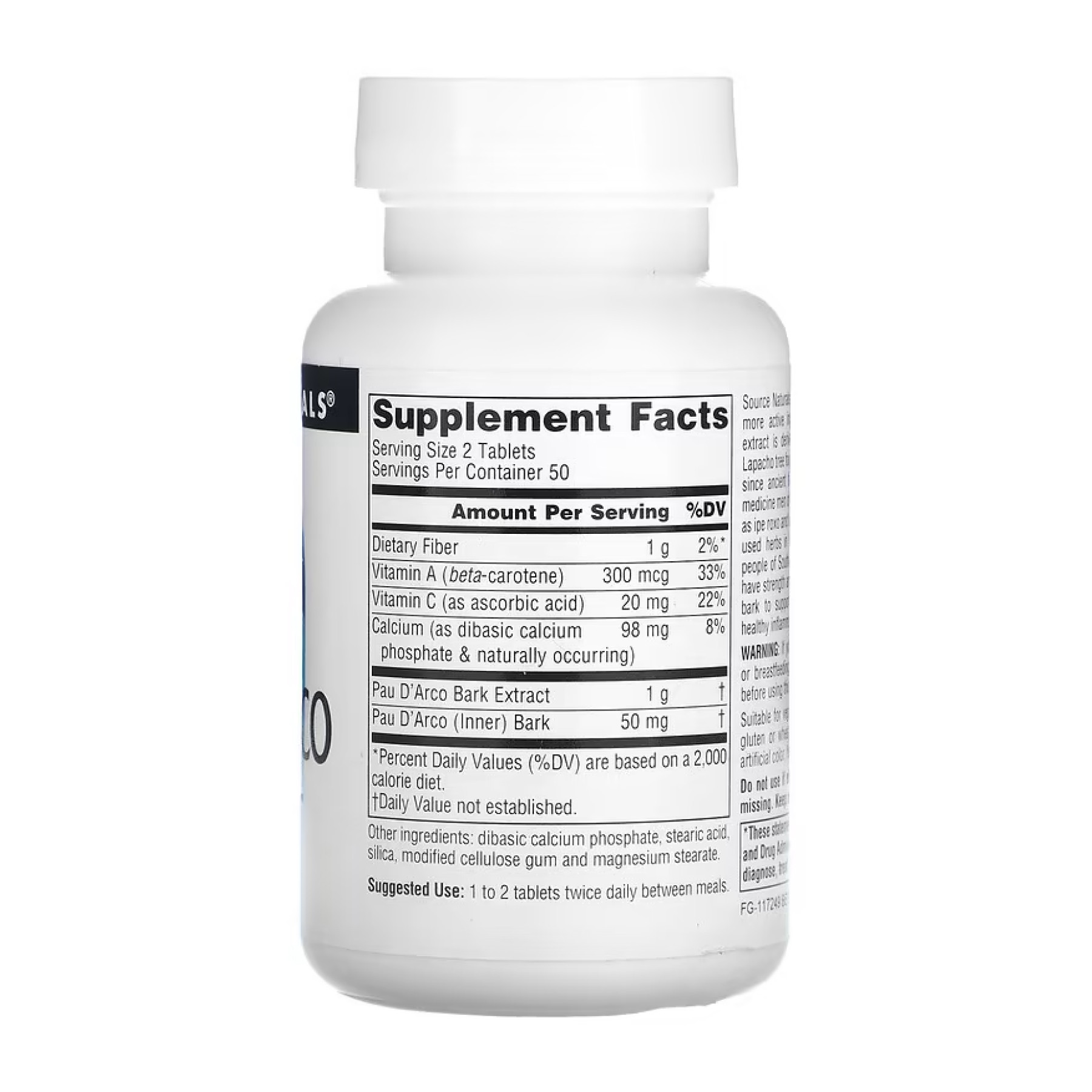 Таблетки Source Naturals Pau D'Arco Extract 500mg - 100 tabs 2023-10-5284