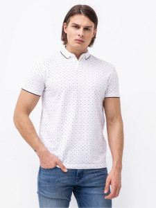 Поло basic polo with contrast 1024053XX1226079 Tom Tailor M Білий 1024053XX1226079
