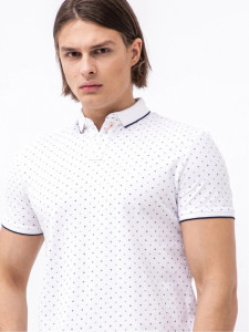 Поло basic polo with contrast 1024053XX1226079 Tom Tailor M Білий 1024053XX1226079