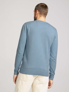 Кофта basic crew neck sweater 1027299XX1021076 Tom Tailor XXL Блакитний 1027299XX1021076