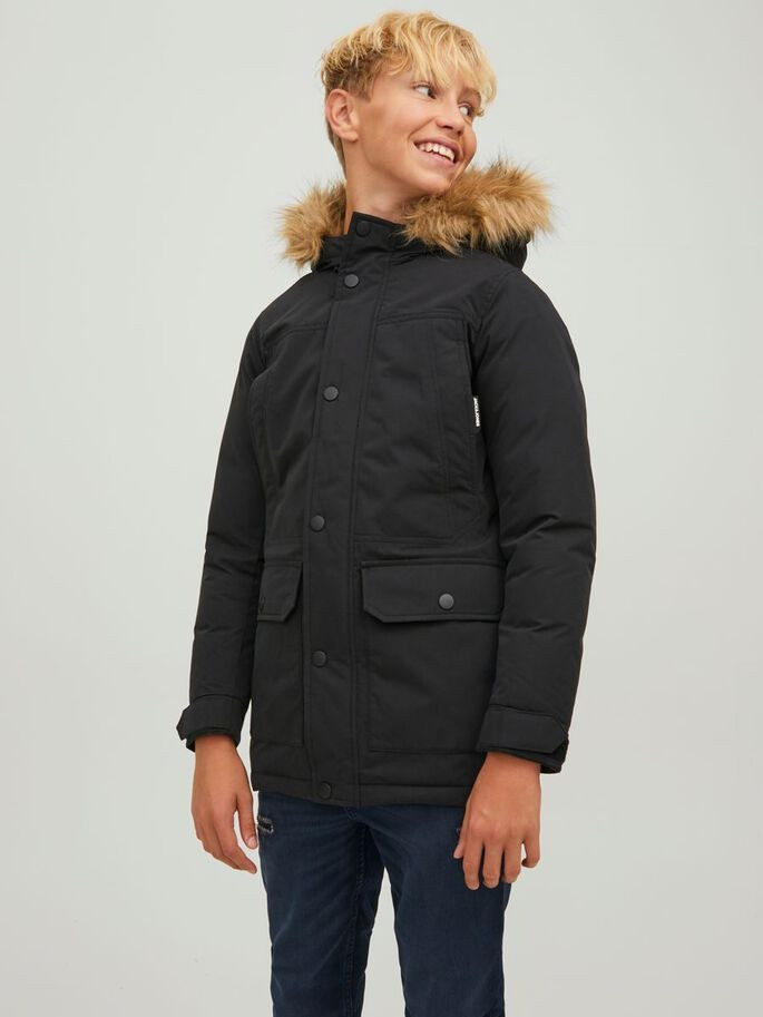 Парка JJWINNER PARKA NO FUR JNR 12220838-Black Jack&Jones 152 Чорний 12220838-BLACK