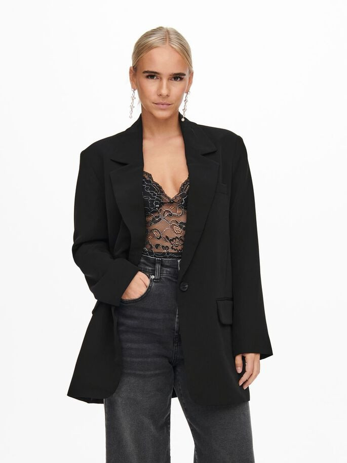 Піджак довгий ONLLANA-BERRY L/S OVS BLAZER TLR NOOS 15245698-Black ONLY 36 Чорний 15245698-BLACK