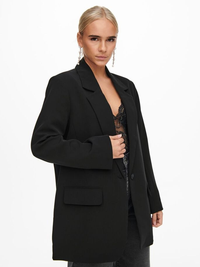Піджак довгий ONLLANA-BERRY L/S OVS BLAZER TLR NOOS 15245698-Black ONLY 36 Чорний 15245698-BLACK