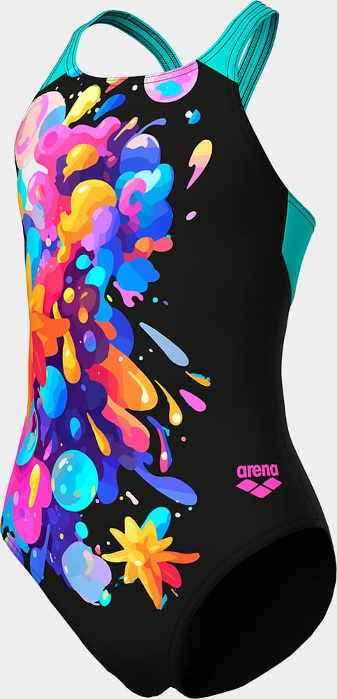Купальник для дівчаток Arena PAINTING SWIMSUIT V BACK чорний 128 см (010744-580) 010744-580