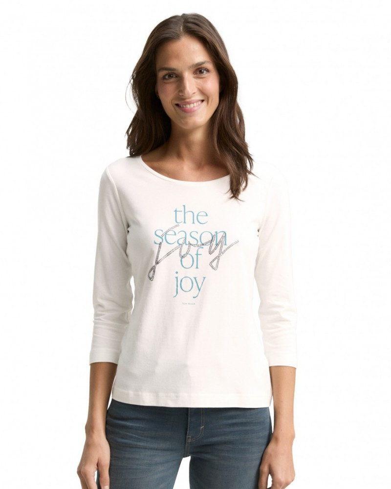 Футболка women's T-shirt 1050751-10320 Tom Tailor M Білий 1050751-10320