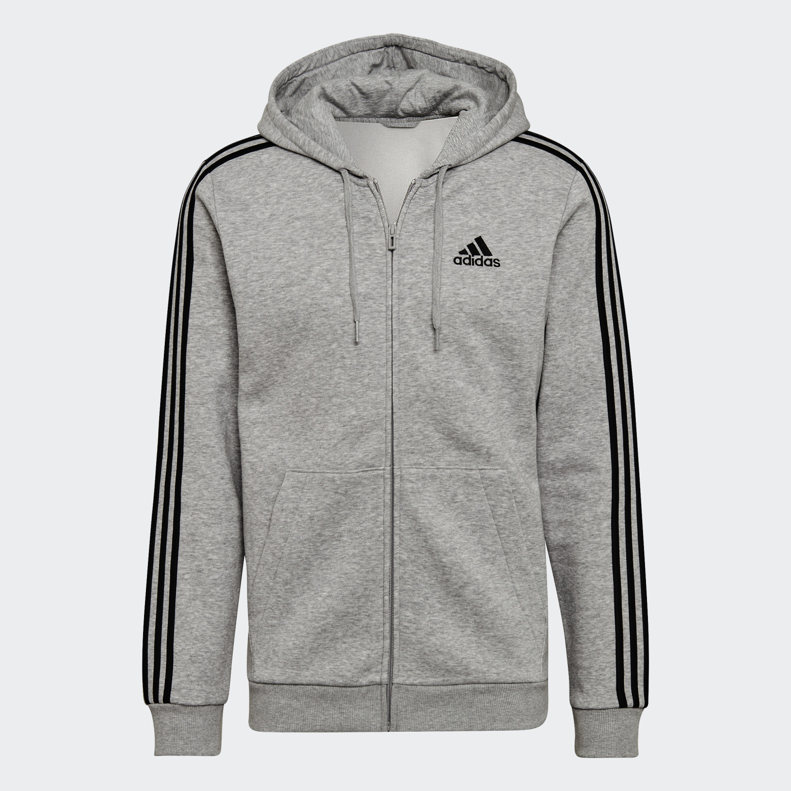 Худі Adidas Fleece 3-Stripes Zip Hoodie  Light Grey HB0041