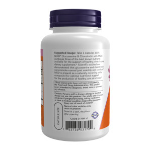 Капсули Now Foods Glucosamine & Chondroitin with MSM - 180 vcaps 2023-10-3872