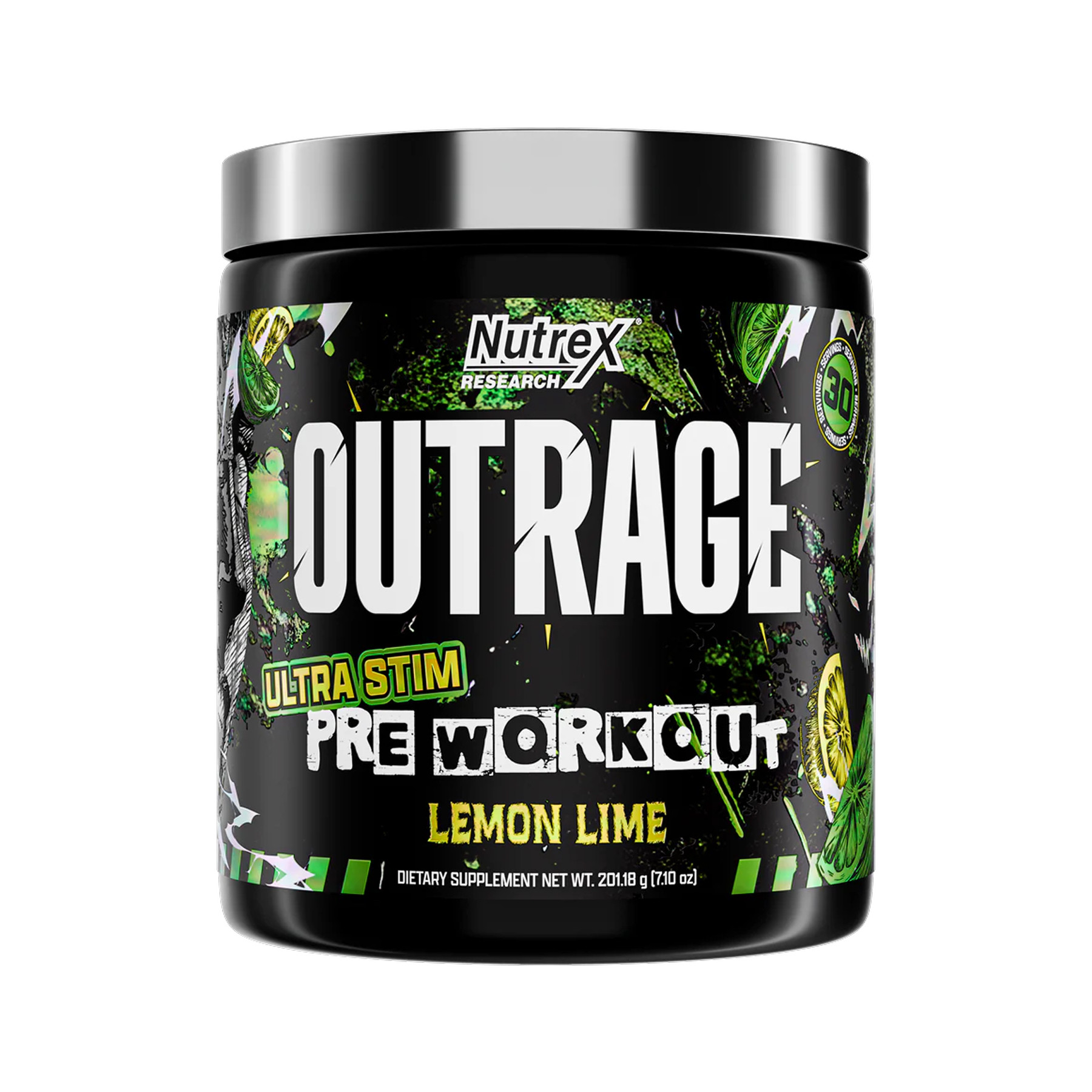 Порошок Nutrex Outrage High‑Stim Pre‑Workout - 30 servings Lemon Lime 2023-10-6534