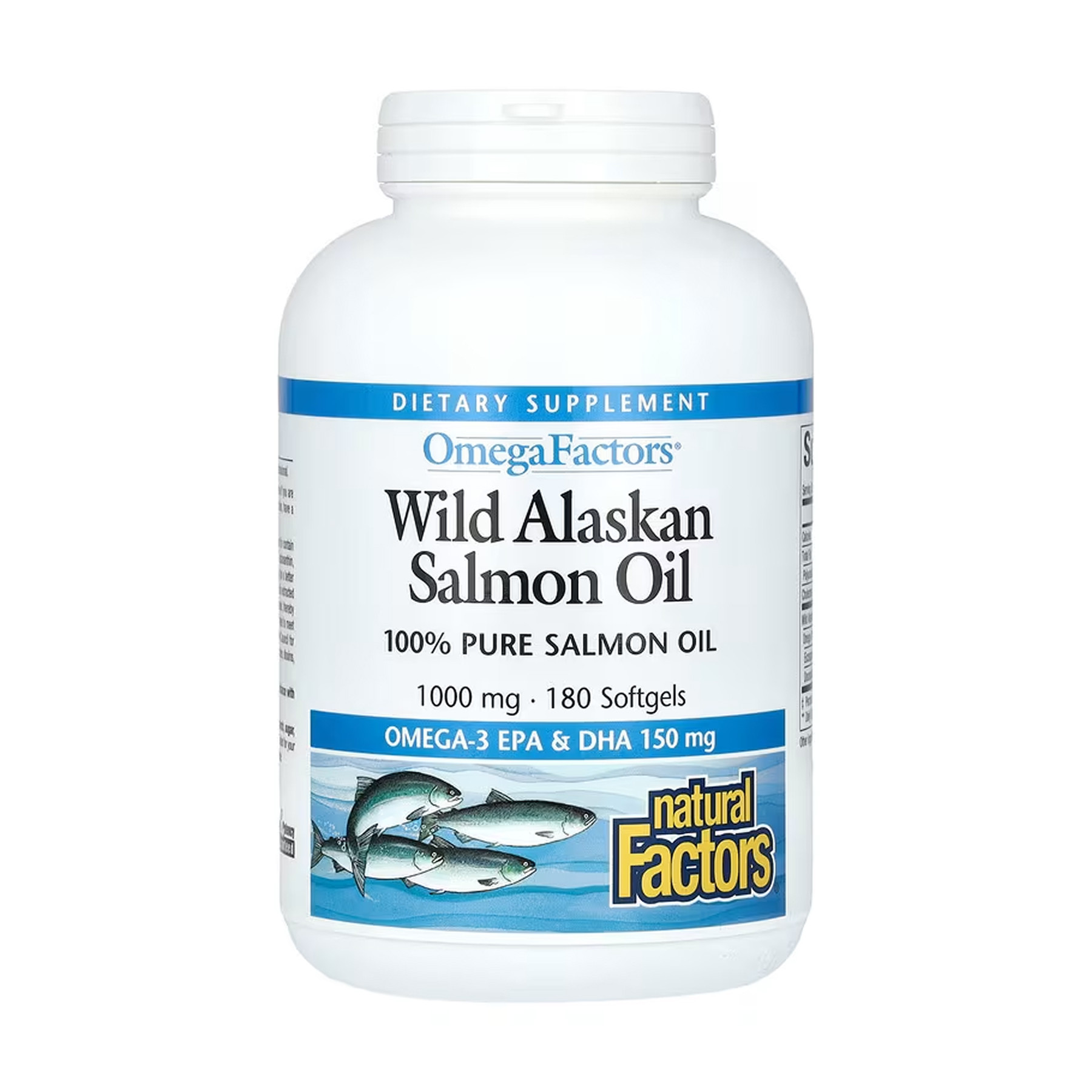 Софт гелеві капсули Natural Factors Wild Alaskan Salmon Oil 1000mg - 180 softgels 2023-10-5746