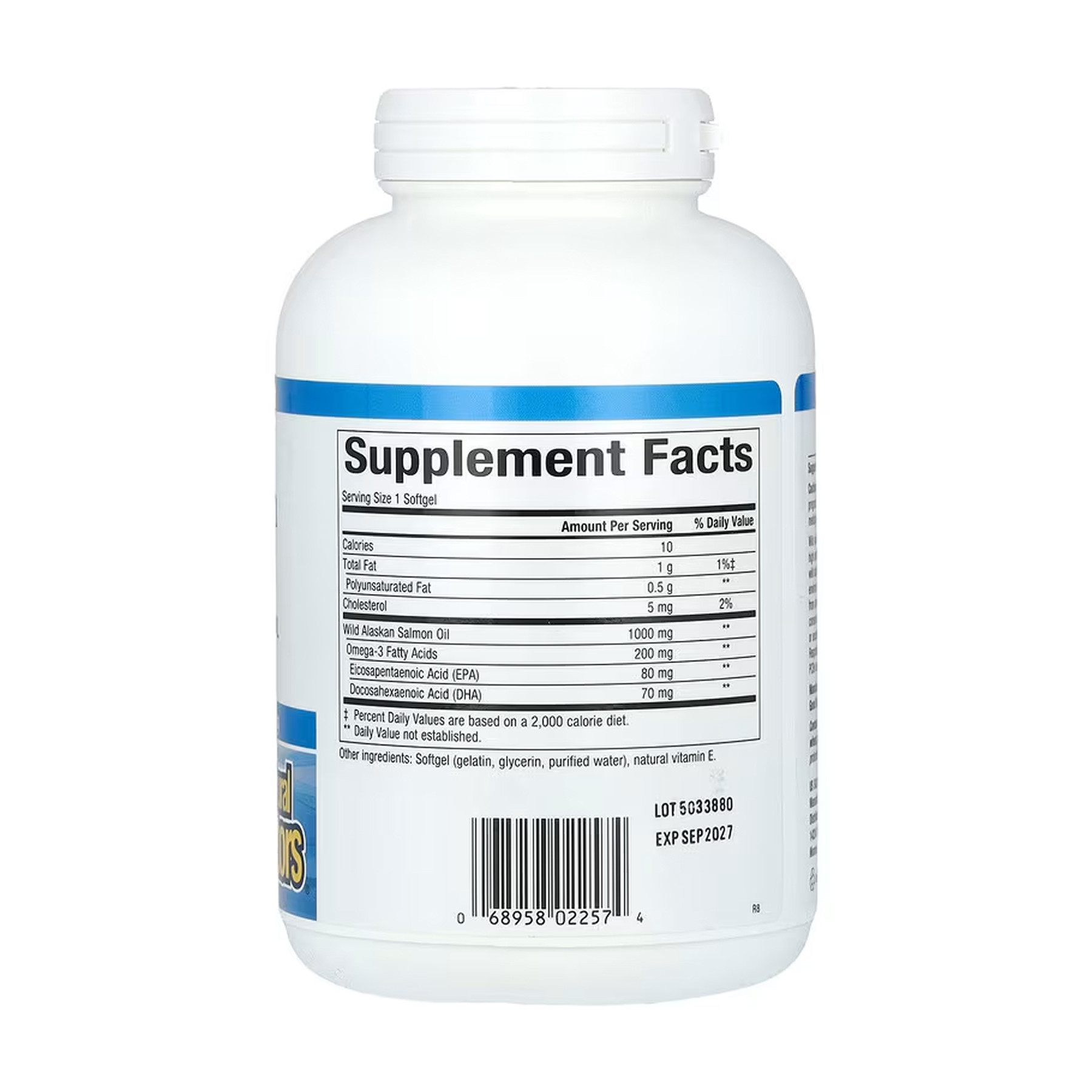 Софт гелеві капсули Natural Factors Wild Alaskan Salmon Oil 1000mg - 180 softgels 2023-10-5746