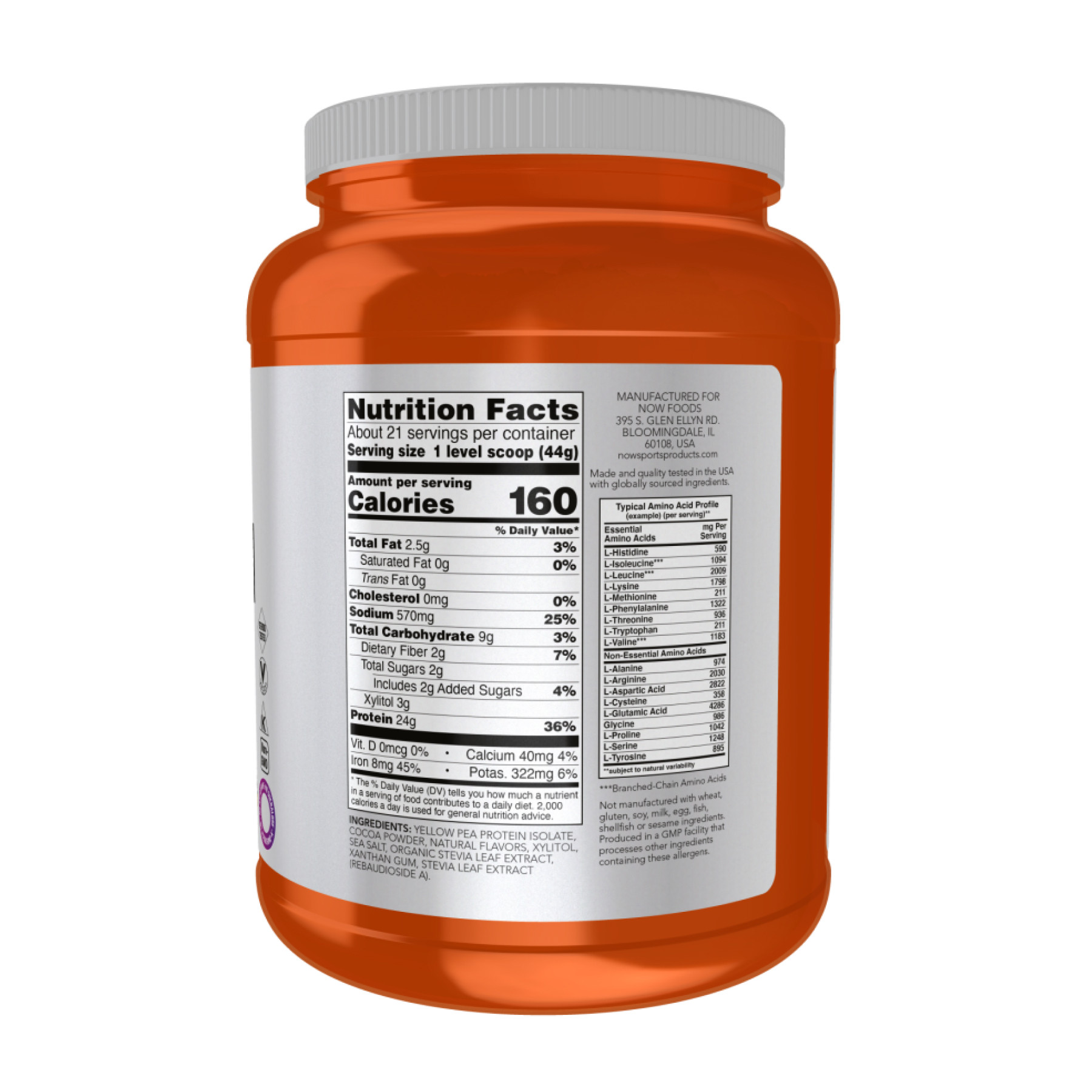 Порошок Now Foods Pea Protein - 907g Chocolate 2023-10-5232