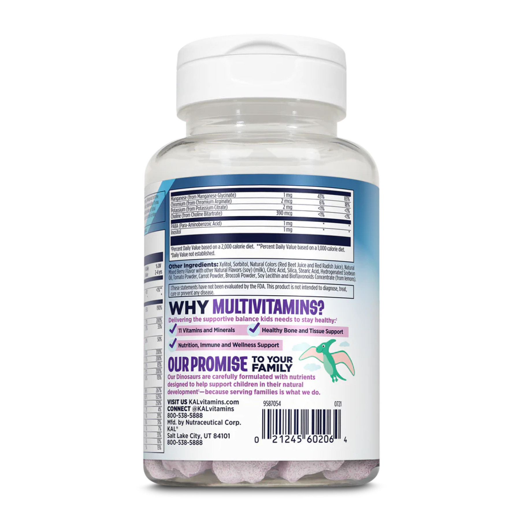 Таблетки KAL MultiSaurus - 60 chewable Mixed Berry 2023-10-2162
