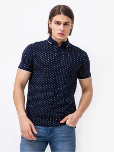 Поло basic polo with contrast 1024053XX1226080 Tom Tailor M Темно-синій 1024053XX1226080