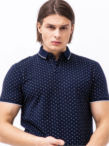 Поло basic polo with contrast 1024053XX1226080 Tom Tailor M Темно-синій 1024053XX1226080