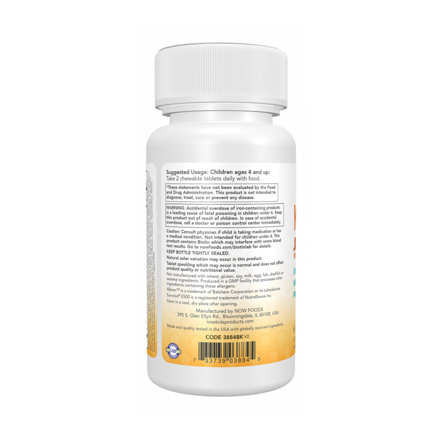 Таблетки Now Foods Kid Vits™ Juicy Orange Chewable - 60 tabs 2023-10-5102