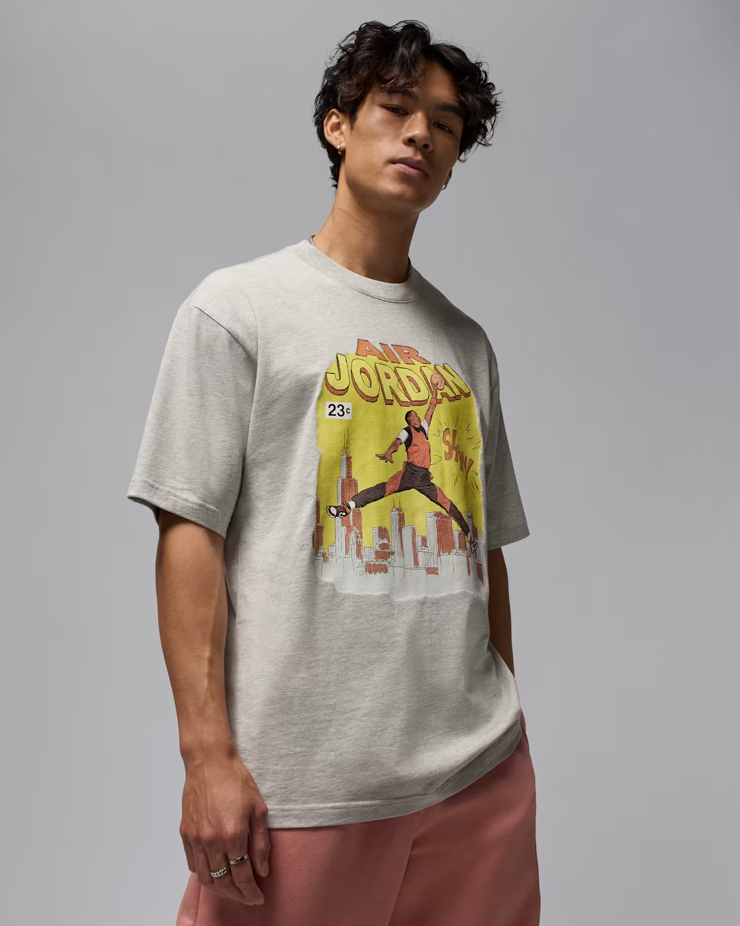 Футболка чоловіча Air Jordan Nc Comic Ss Crew Grey IF0784-050