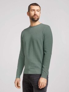 Кофта basic crew neck sweater 1027299XX1028732 Tom Tailor XXXL Зелений 1027299XX1028732