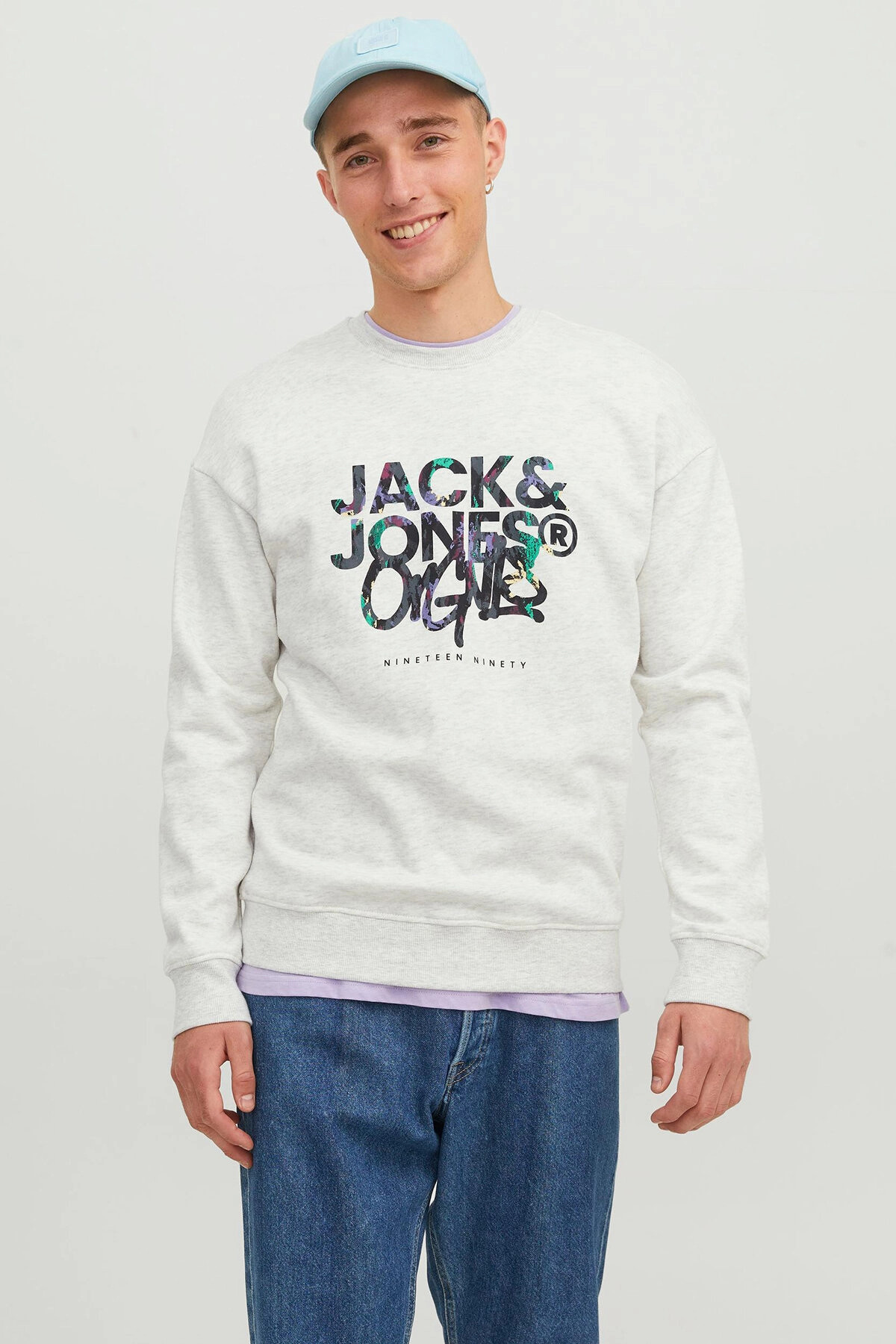 Світшот Jack & Jones JORSILVERLAKE SWEAT CREW NECK LN 12242366-WhiteMelange