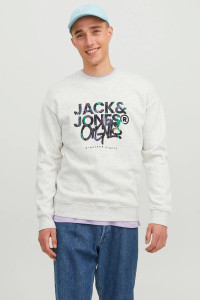 Світшот Jack & Jones JORSILVERLAKE SWEAT CREW NECK LN 12242366-WhiteMelange
