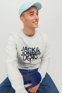 Світшот Jack & Jones JORSILVERLAKE SWEAT CREW NECK LN 12242366-WhiteMelange