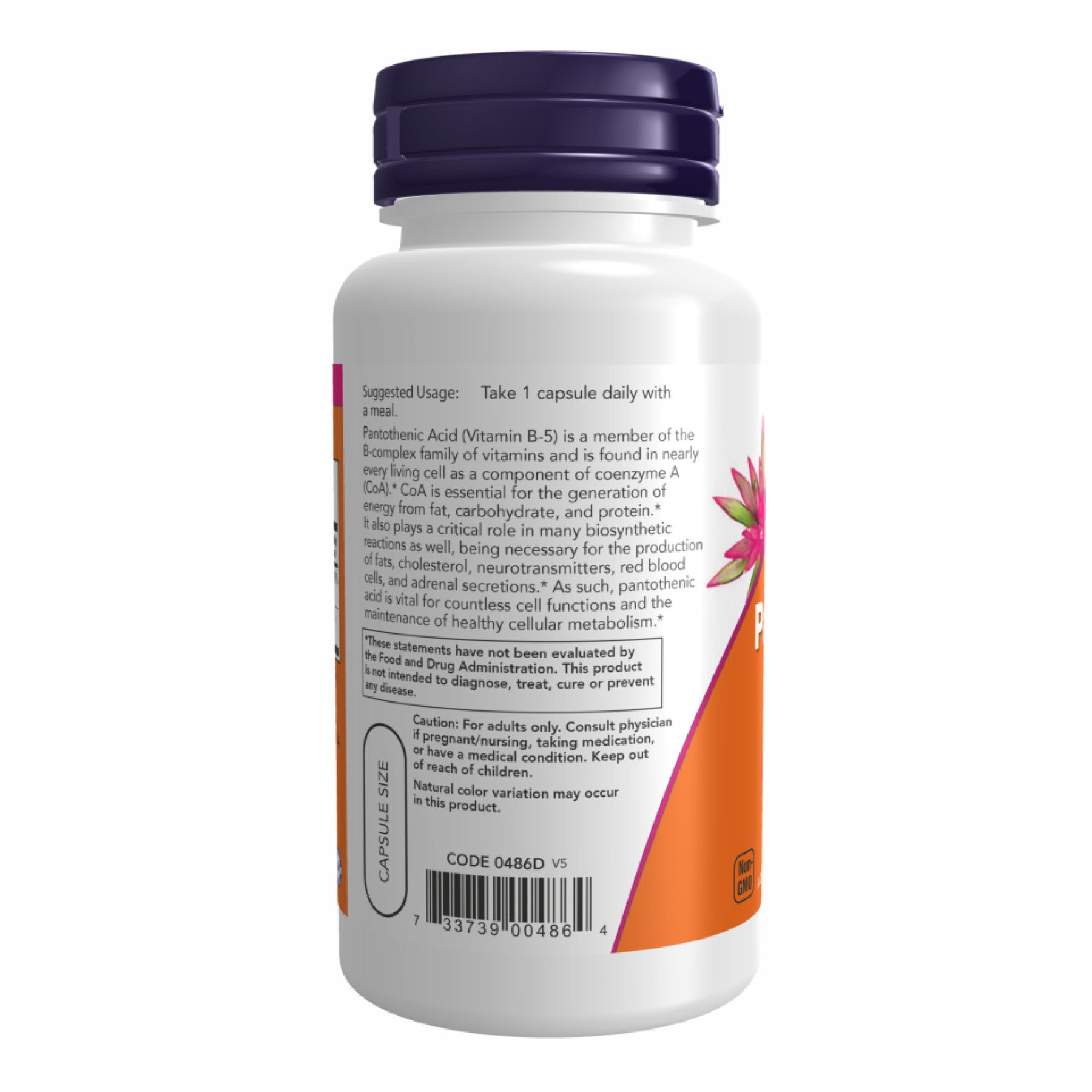 Капсули PANTOTHENIC ACID 500mg - 100 vcaps 2022-10-0008