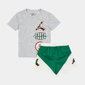 Костюм спортивний дитячий Air Jordan Stacked Play Short Grey/Green 85D768-E1P