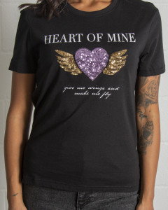 Футболка ONLKITA LIFE REG S/S WINGS TOP JRS 15247249-Black-Print:HEART ONLY S Чорний 15247249-BLACK-PRINT:HEAR