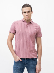 Поло basic polo with contrast 1024053XX1229391 Tom Tailor L Розовий 1024053XX1229391