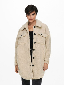 Куртка ONLNEWCAMILLA TEDDY SHACKET CC OTW 15228419-Oatmea ONLY M Бежевий 15228419-OATMEAL