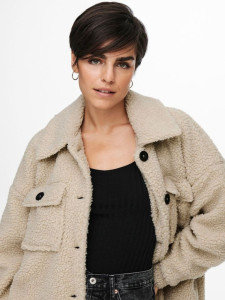 Куртка ONLNEWCAMILLA TEDDY SHACKET CC OTW 15228419-Oatmea ONLY M Бежевий 15228419-OATMEAL