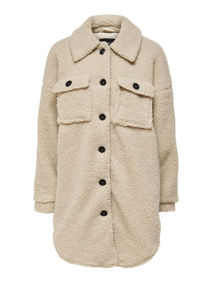 Куртка ONLNEWCAMILLA TEDDY SHACKET CC OTW 15228419-Oatmea ONLY M Бежевий 15228419-Oatmeal