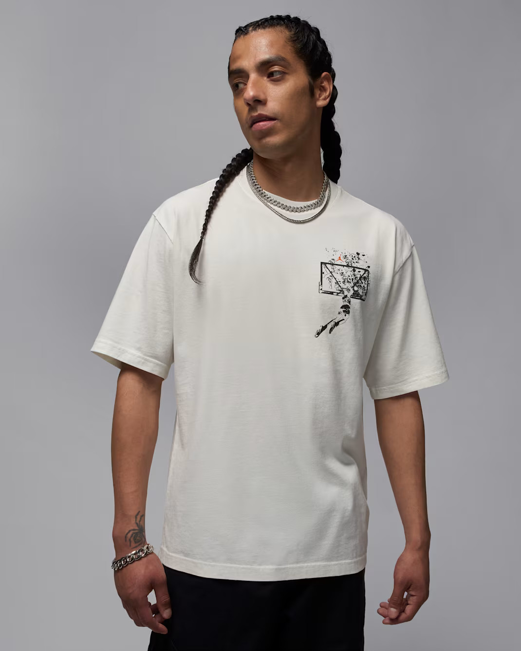 Футболка чоловіча Air Jordan Brk Svv Ovsz Gfx Ss Crew White IB3297-133