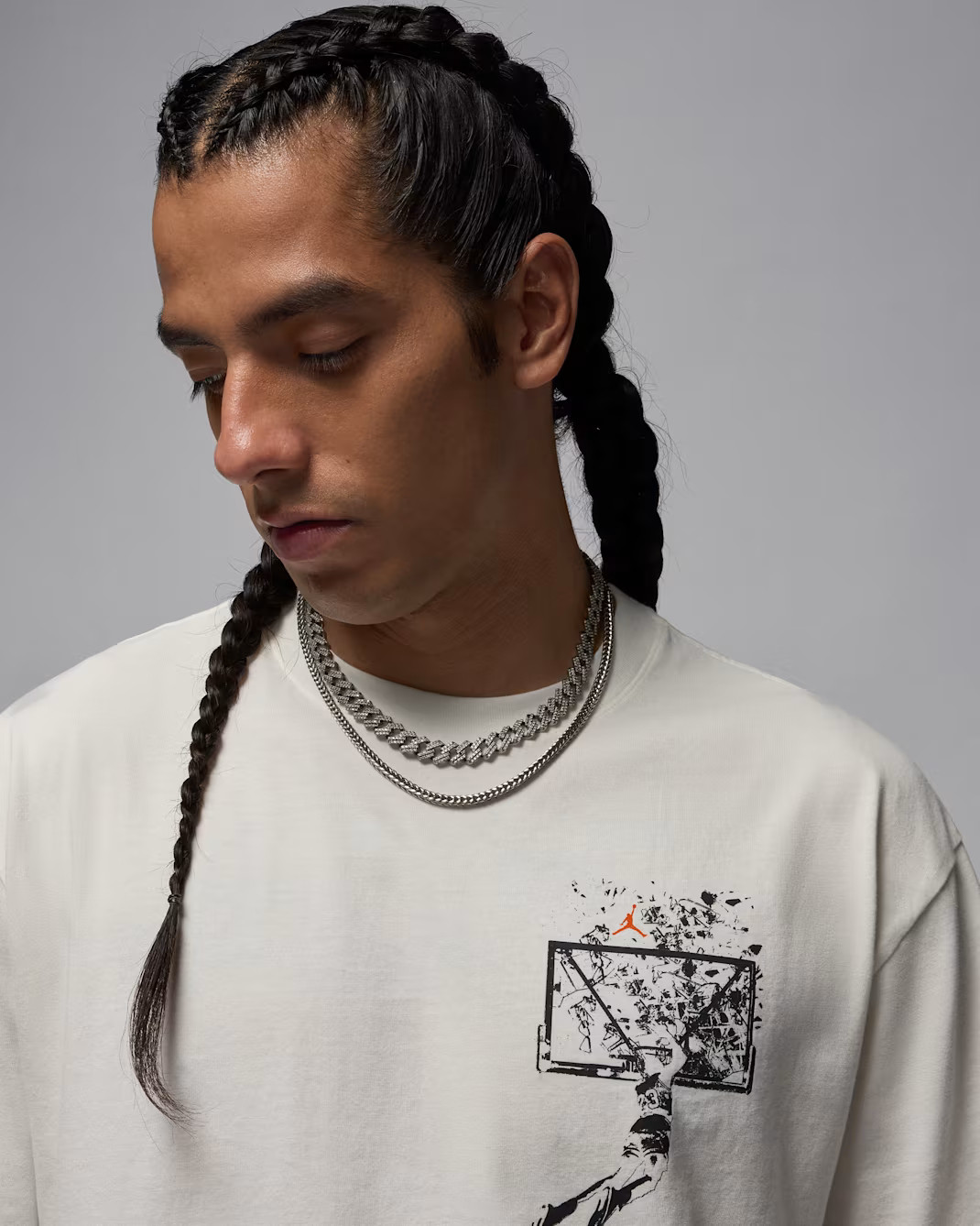 Футболка чоловіча Air Jordan Brk Svv Ovsz Gfx Ss Crew White IB3297-133