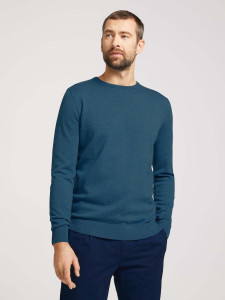 Кофта basic crew neck sweater 1027299XX1028733 Tom Tailor XXL Темно-синій 1027299XX1028733