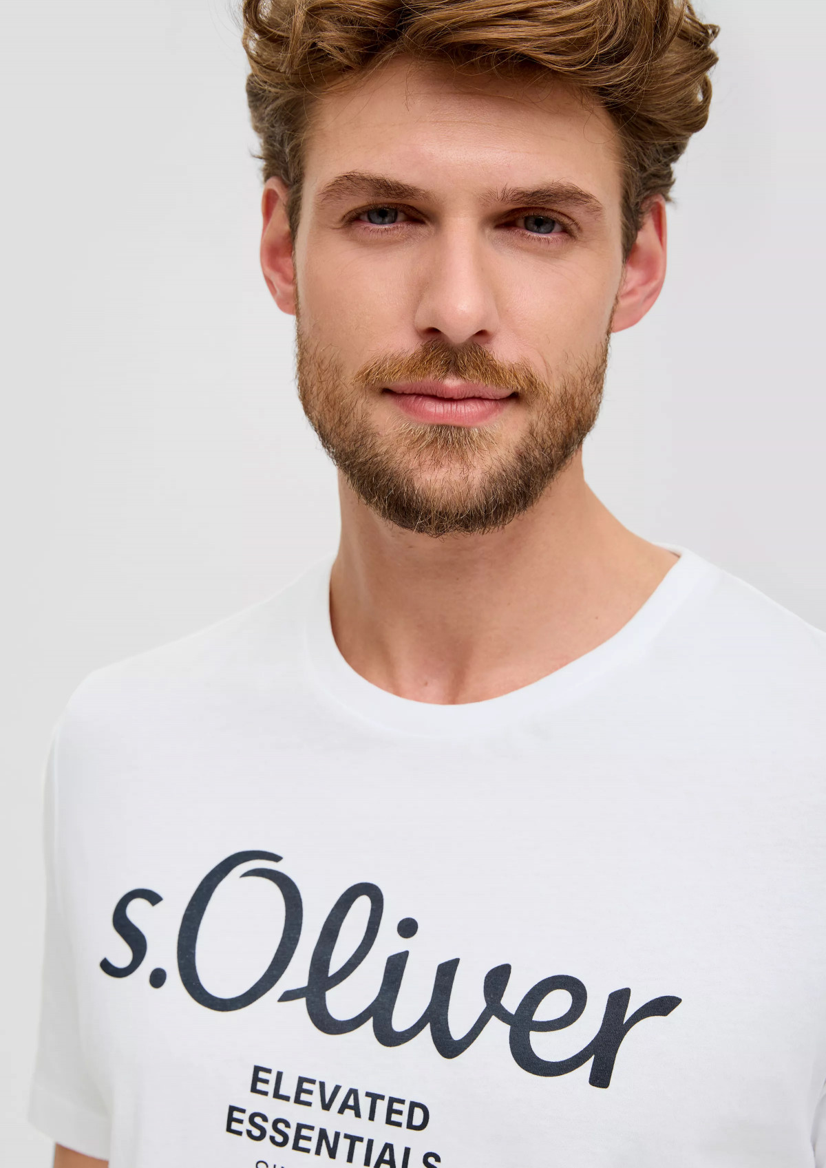 Футболка T-shirt à logo imprimé 2139909.01D1 s.Oliver L Білий 2139909.01D1