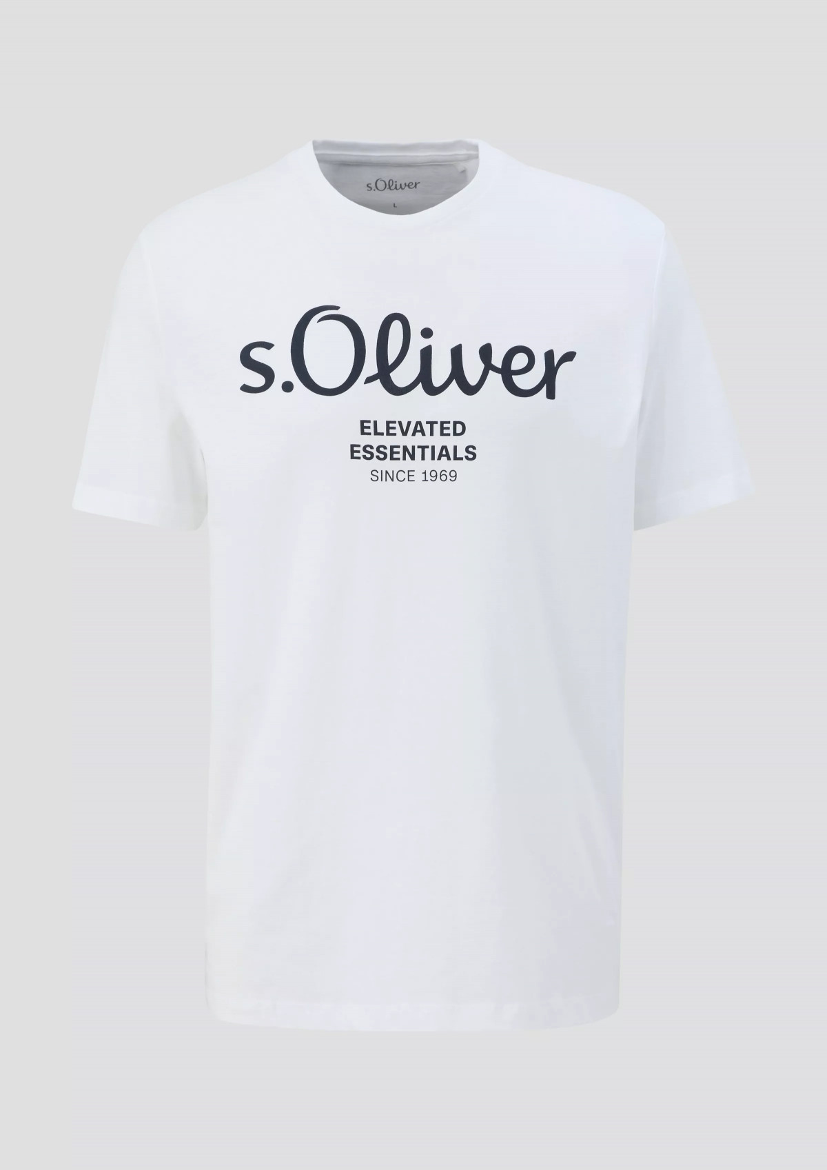 Футболка T-shirt à logo imprimé 2139909.01D1 s.Oliver L Білий 2139909.01D1