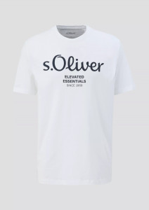 Футболка T-shirt à logo imprimé 2139909.01D1 s.Oliver L Білий 2139909.01D1