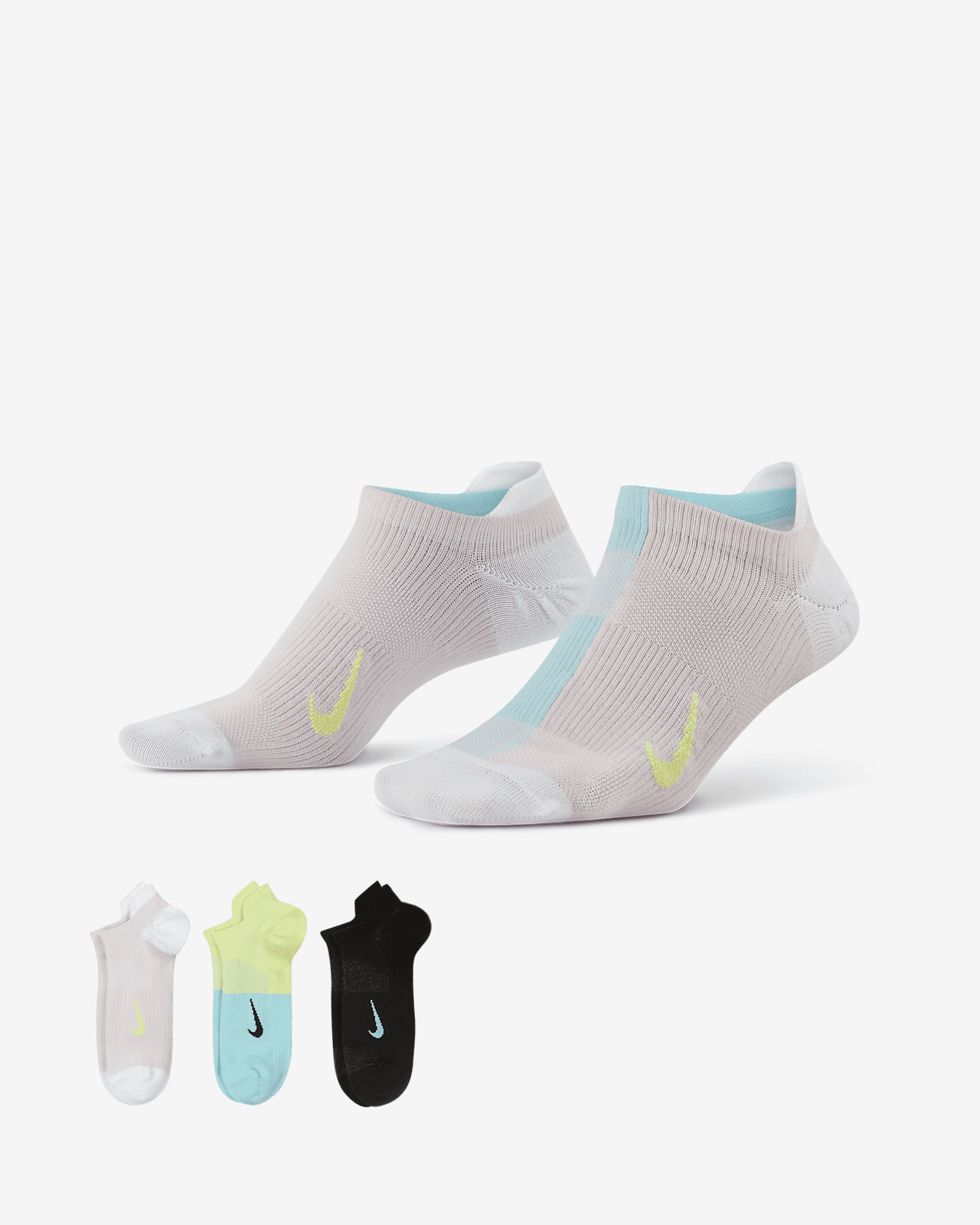Шкарпетки Nike W NK EVERYDAY PLUS LTWT NS 3PR мультиколор Жін 34-38 CV2964-911