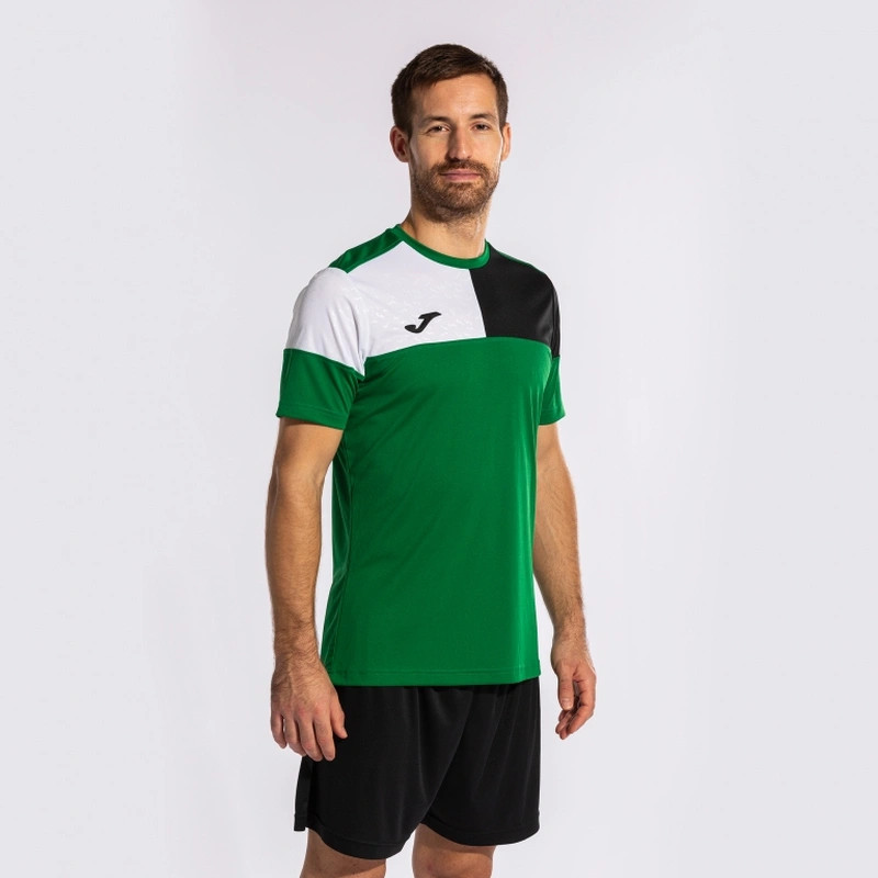Футболка Joma CREW V зелено-чорно-біла 103084.451 103084.451